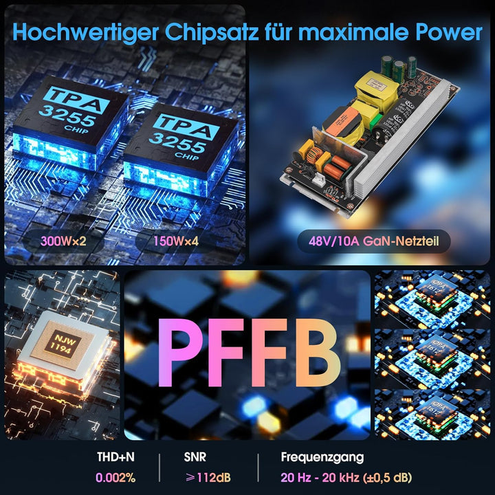 DoukAudio 600W 2/4-Kanal Verstärker: Lautsprecherwähler | Digitalverstärker für Eversolo DMP-A6 mit