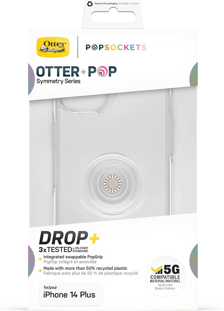 OtterBox Otter+Pop Hülle für iPhone 14 Plus, stossfest, sturzsicher, schützende Hülle mit PopSockets