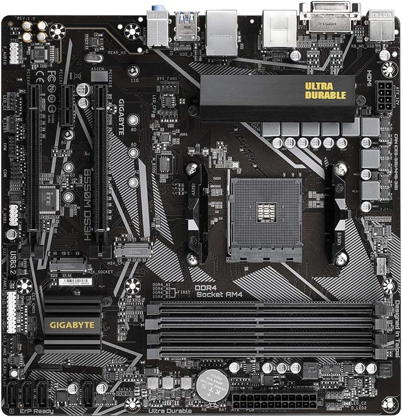 Gigabyte B550M DS3H Mainboard schwarz, único