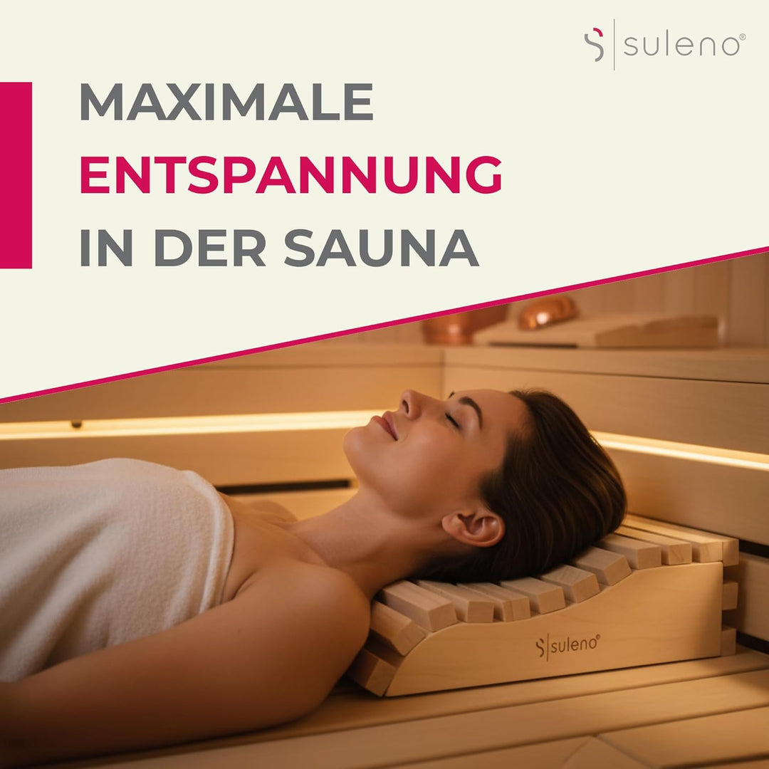 SULENO Sauna Kopfstütze OLE ergonomisch Espe Nackenstütze Kopfkeil Saunakissen
