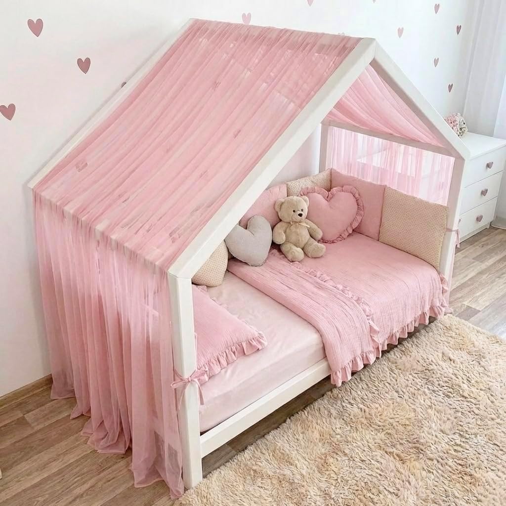 Baby Fancyroom Hausbett Himmel aus Tüll, Handgefertigt, Gekräuselt, Baldachin, Betthimmel für Kinder
