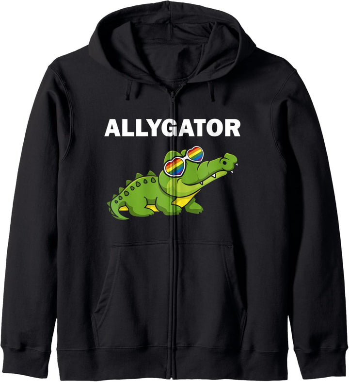 Allygator Straight Ally Alligator LGBTQ+ Homosexueller Unterstützer Kapuzenjacke