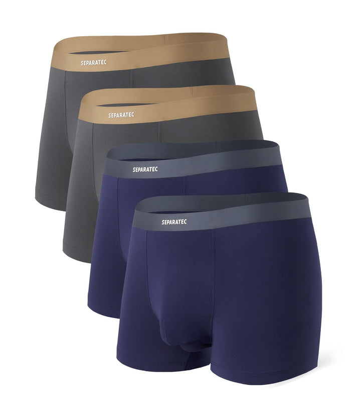 Separatec Herren Boxershorts 4er Pack Doppelbeutel Dual Pouch, Bambus Unterhosen Männer, Stretcken H