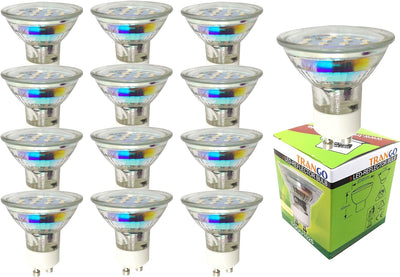 Trango 12er Set IP44 LED Einbaustrahler Einbauleuchten 6729IP-128B Badleuchte Deckenspots Deckenstra