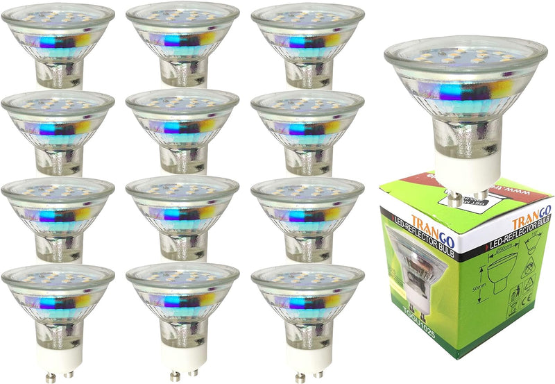 Trango 12er Set IP44 LED Einbaustrahler 6729IP-128-5WAK in Chrom Einbauleuchte Badezimmer Dusche Sau