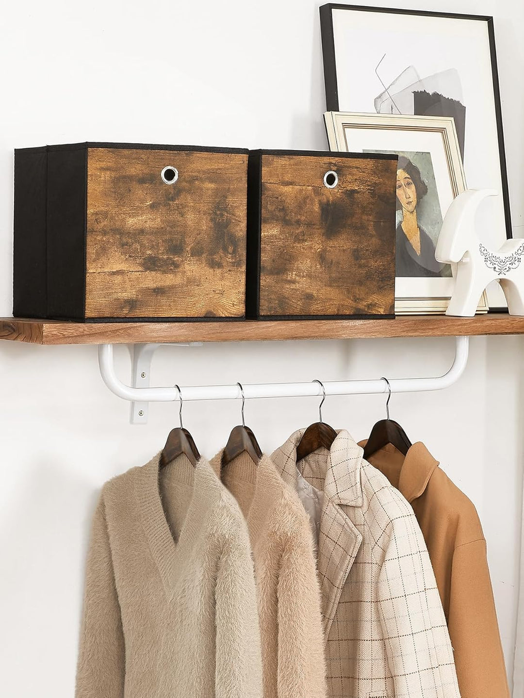 SONGMICS Aufbewahrungsbox, 6er Set, Ordnungsboxen, Vliesstoff, Faltbox, 30 x 30 x 30 cm, Stoffbox, f