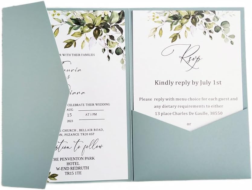 MillaSaw Hochzeitseinladungsbeutel, Seeblau, 25 Stück pro Packung, einfarbig, Seeblau