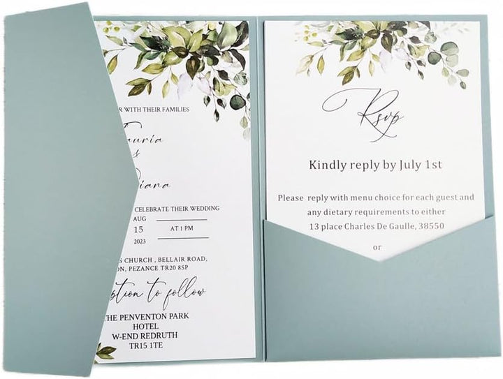 MillaSaw Hochzeitseinladungsbeutel, Seeblau, 25 Stück pro Packung, einfarbig, Seeblau