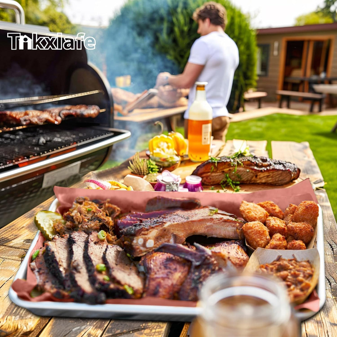 Tikxlafe Metzgerpapier Pink, BBQ Kraftpapier 60cm x 53m das Original Metzger-Papier für Grill, Smoke