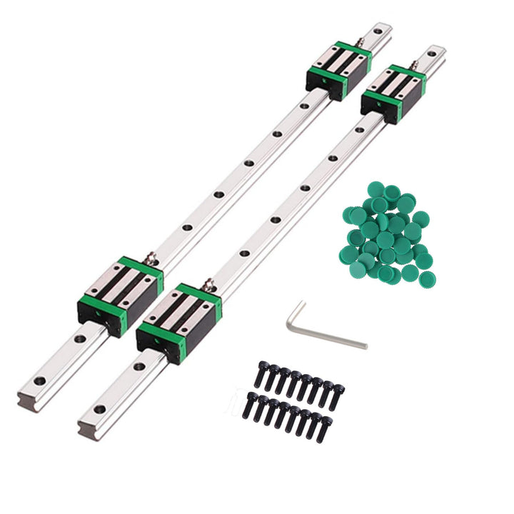 Linearführung 2 Stücke HGR 25-300mm Linearschiene mit 4PCS Gleitblock, Linearschienenlänge 300mm Lin