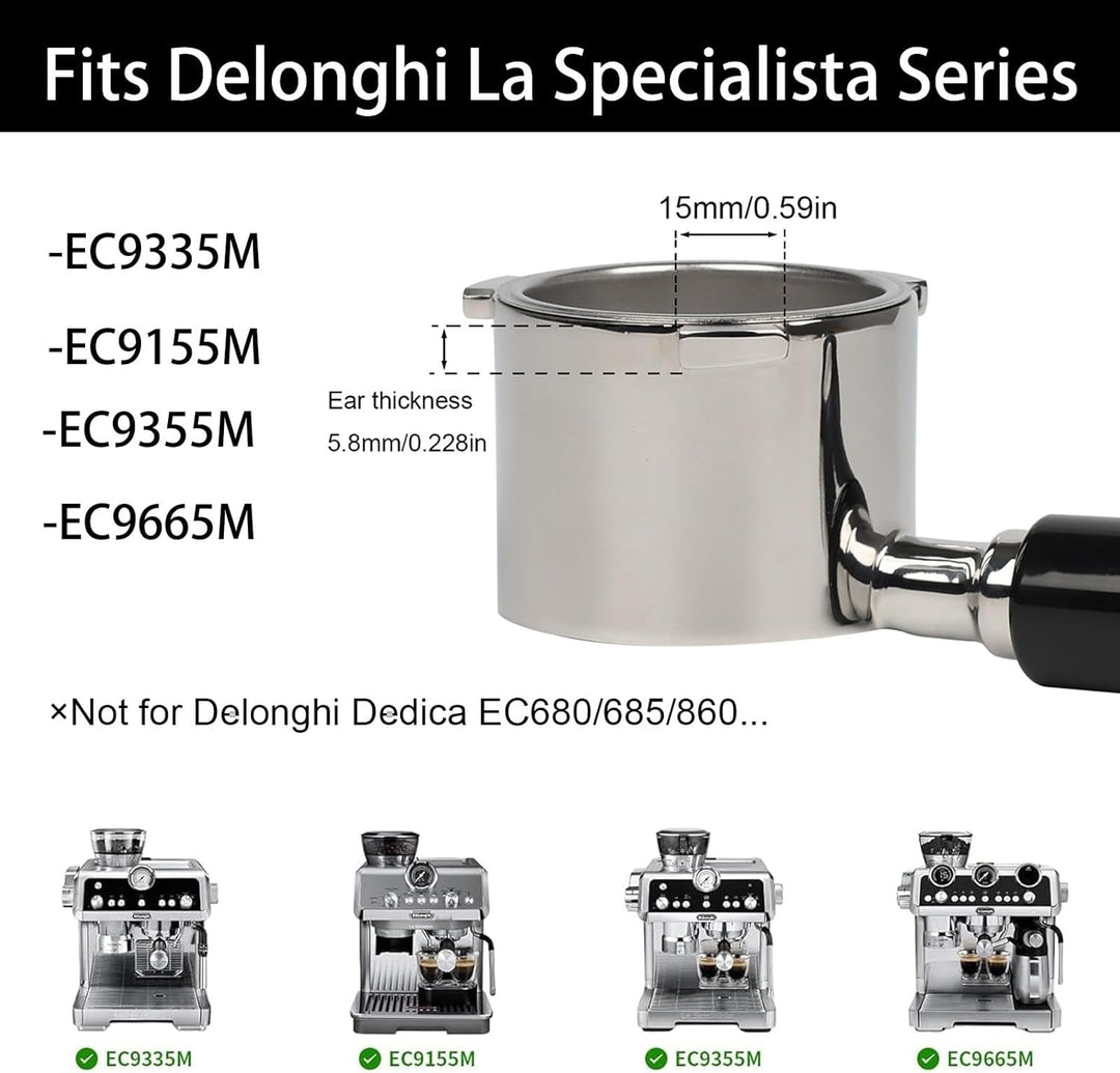CAPFEI Bodenloser Siebträger 51mm für Delonghi La Specialista EC9335/9665/9155/9355