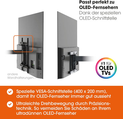 Vogel's THIN 546 Ultradünne schwenkbare OLED TV-Wandhalterung für 40-65 Zoll (102-165 cm) Fernseher,