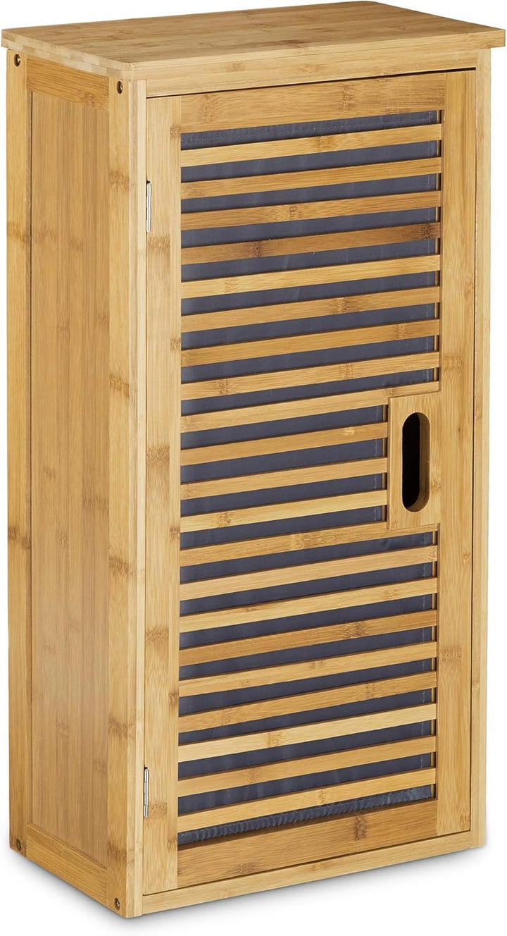 Relaxdays Badezimmer Hängeschrank aus Bambus, 2 Ablagen mit Einlegeboden, Badschrank HxBxT: 66 x 35