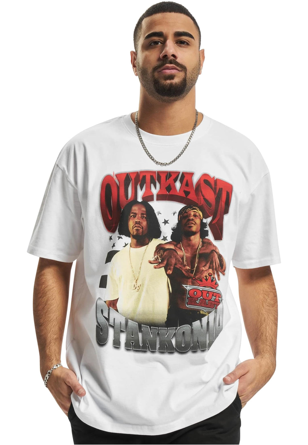 Mister Tee Unisex Outkast Stankonia Oversize Tee XS Weiss, XS Wei&amp;