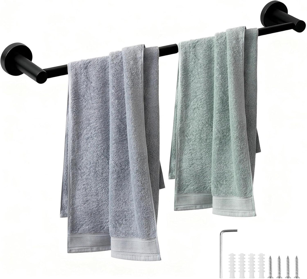 Handtuchstange Verstellbar, WJUAN Handtuchstange schwarz Mattlack verstellbar von 43 cm bis 72 cm, 3