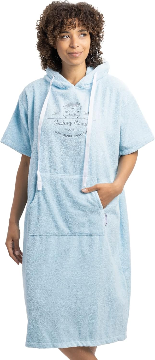 Badeponcho Unisex - Surf Poncho aus 100% Baumwolle - Handtuch für Erwachsene - Bademantel für Damen