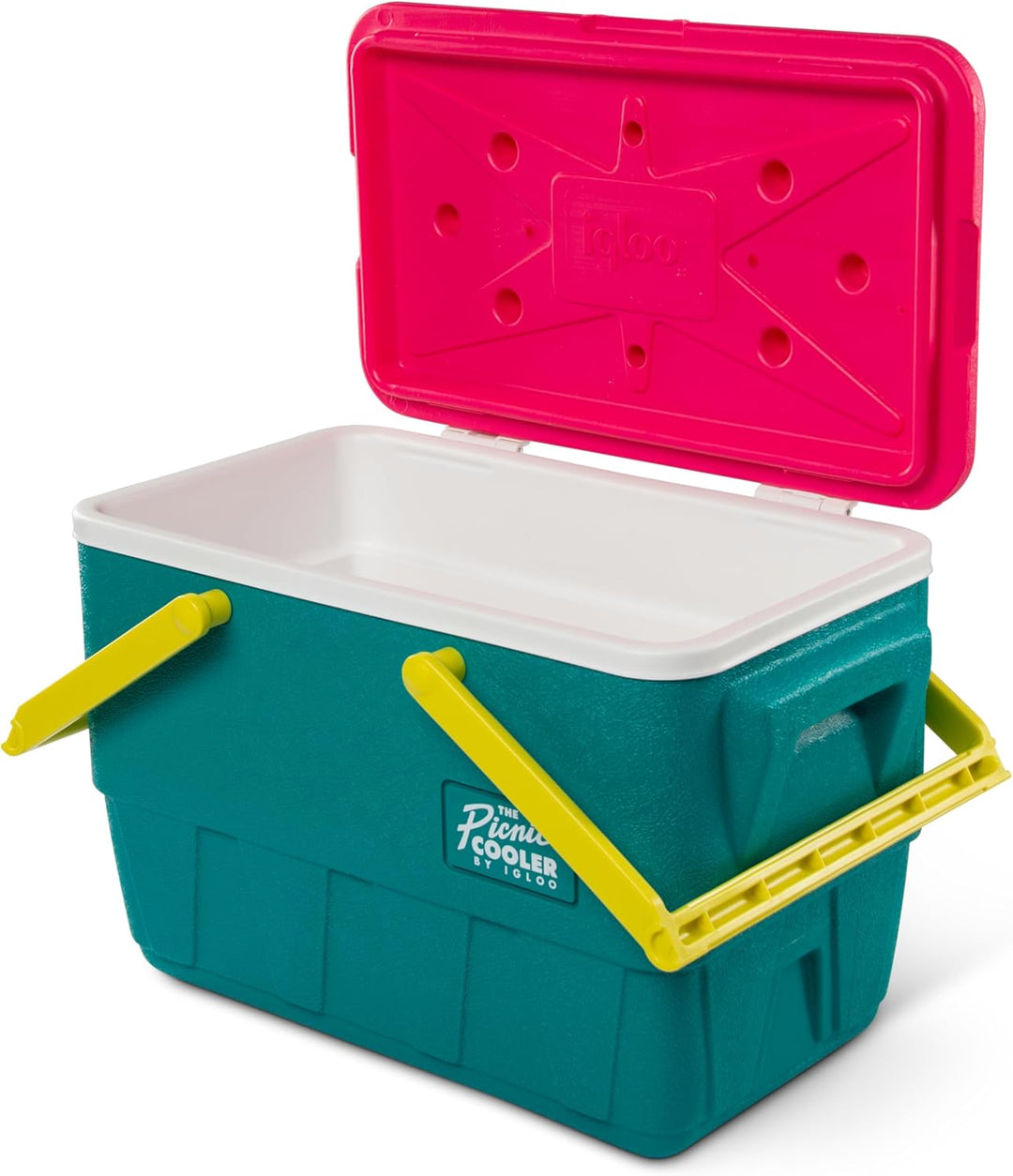 Igloo Retro Picknick-Korb, 23 Liter, Passiv-Kühlbox im Design der 90er Jahre, für Freizeit, Shopping