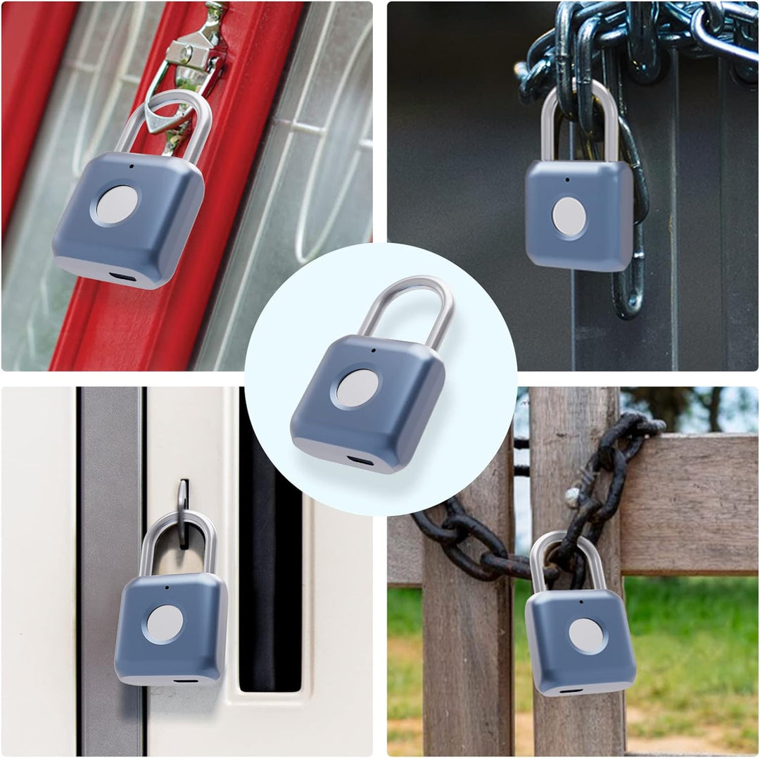 Schloss mit Fingerabdruck, Eseesmart Fingerabdruck Vorhängeschloss, Spind Schloss, USB-Aufladung Bio