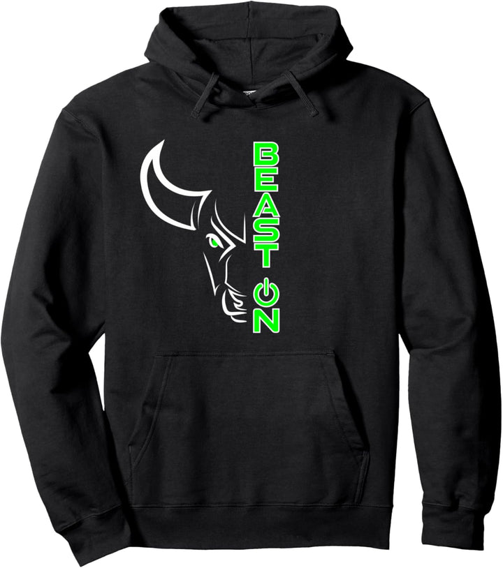 Stier Bulle Kopf Beast ON Grün Gym Workout Fitness Training Pullover Hoodie