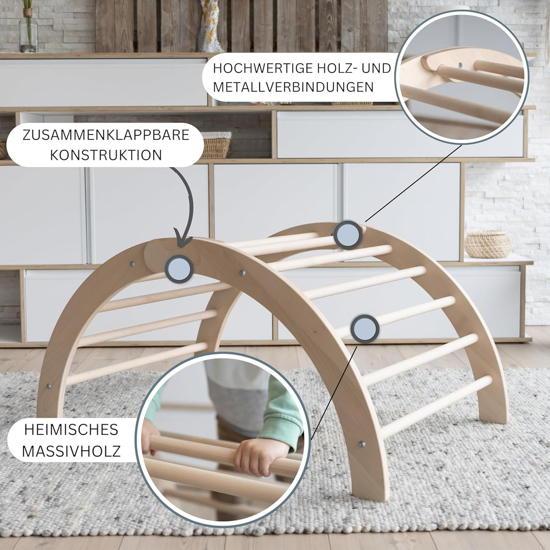 JOWE Kletterbogen aus Holz - 100% Made in Austria - Klettergerüst aus Buche massiv (nur Kletterbogen