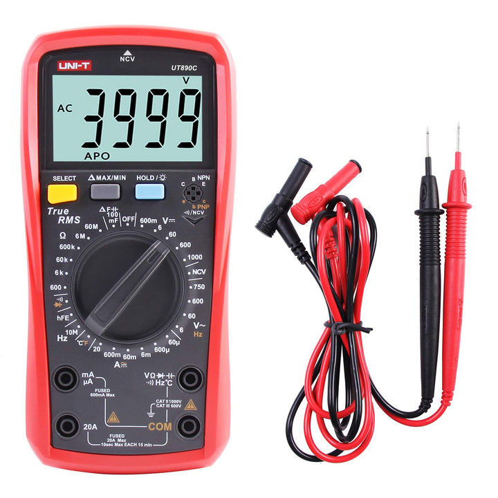 UNI-T UT890C Professionelles Digitalmultimeter Tester Voltmeter Amperemeter Ohmmeter RMS 6000-Konten