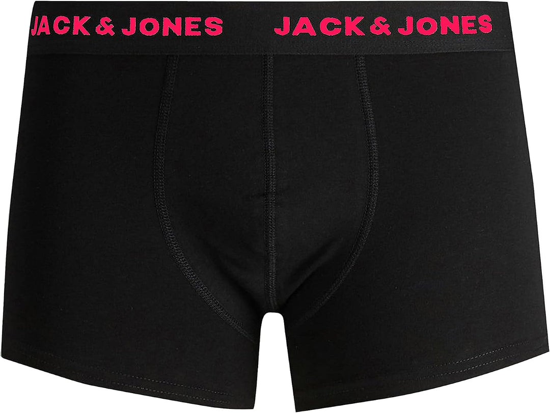 JACK &amp; JONES JACHUEY Trunks 7 Pack NOOS XS 7x Schwarz (Logoprint: 3x Weiss, 2x Pink, 2x Blau), XS 7x