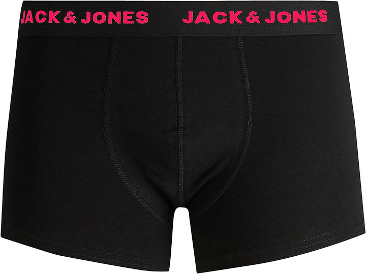 JACK &amp; JONES JACHUEY Trunks 7 Pack NOOS L 7x Schwarz (Logoprint: 3x Weiss, 2x Pink, 2x Blau), L 7x S