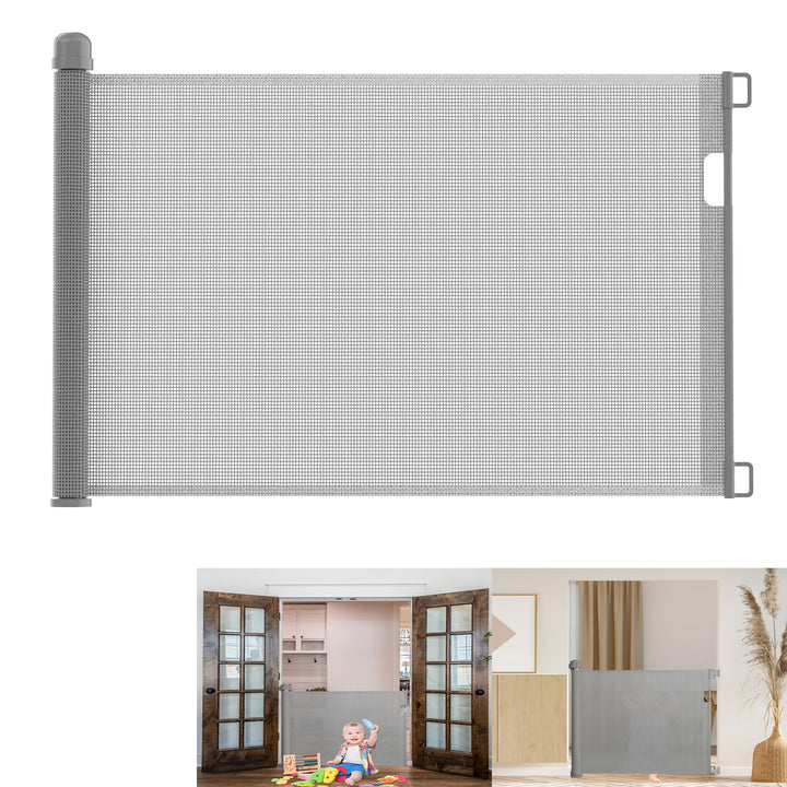 YRHome Türschutzgitter Ausziehbar 0-150cm Baby Treppenschutzgitter Treppenschutzrollo Roll für Babys