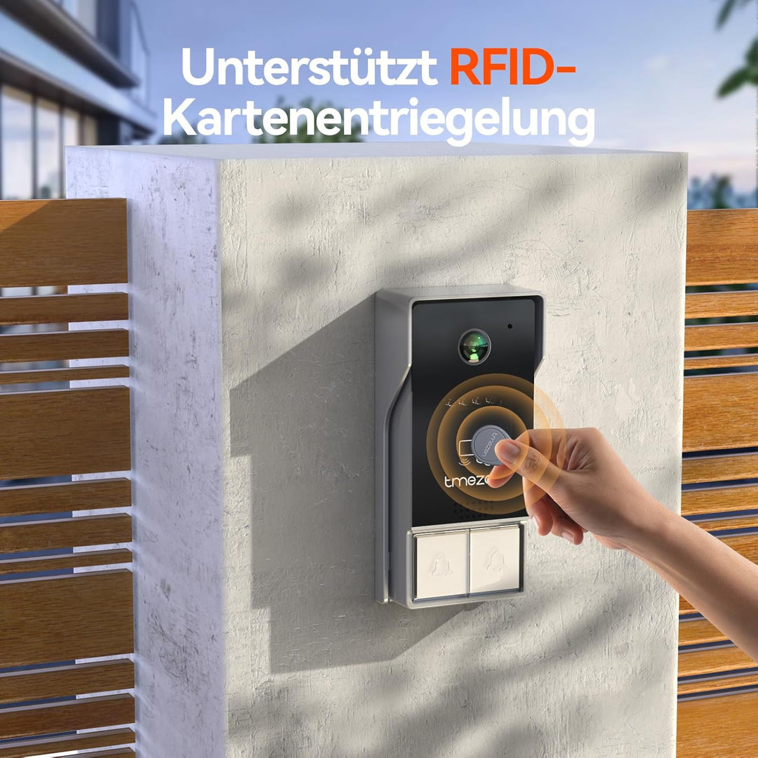 TMEZON WLAN Video Türsprechanlage 2-familienhaus,1080P HD Türklingel mit Kamera,7-Zoll-Farb-Touchscr