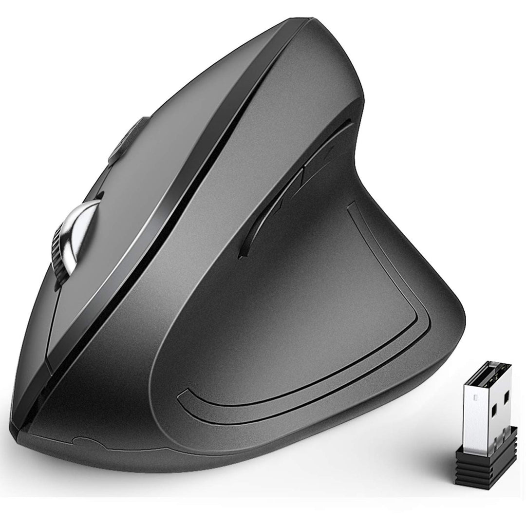 iClever Ergonomische Maus Kabellos, 2.4G Wireless Vertikale Maus Ergonomisch mit 6 Tasten,1000/1600/