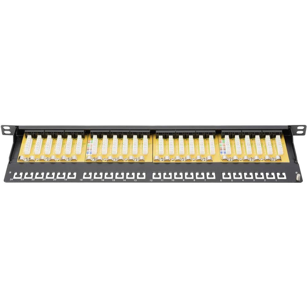 DIGITUS Patchpanel - 19-Zoll - Cat-6 - 24-Port RJ45 - Ungeschirmt - LSA Patch-Feld - Rack-Montage 0.