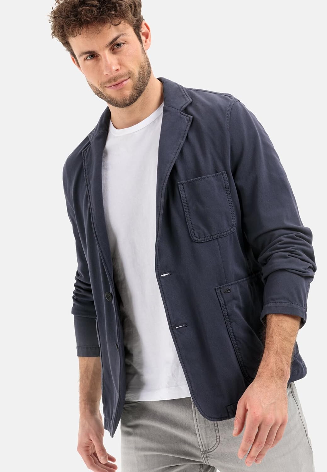 camel active Herren Baumwoll-Sakko mit 4-Wege Stretch 25 Dunkelblau, 25 Dunkelblau