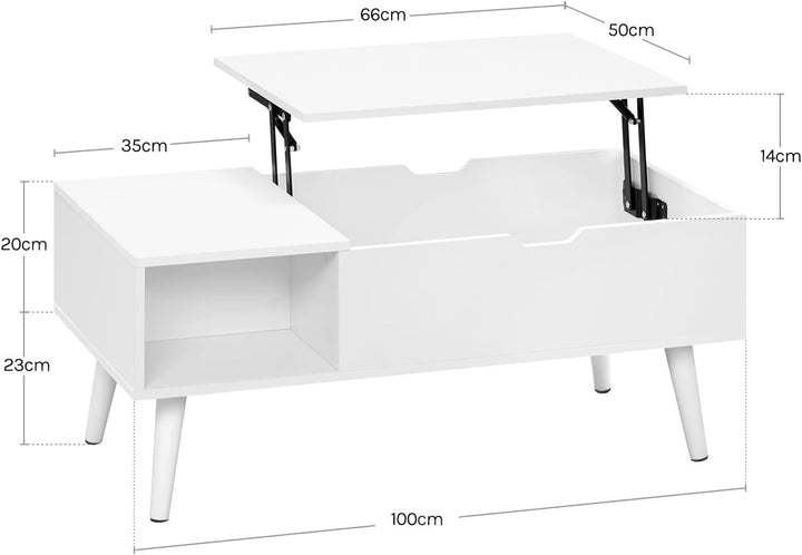 WOLTU Couchtisch höhenverstellbar, Wohnzimmertisch mit Stauraum, Kaffeetisch Beistelltisch Sofatisch