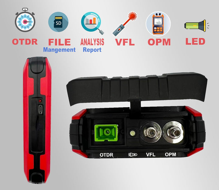 Elfcam - Mini OTDR Monomode 1310nm/1550nm, 22dB/20dB, bis zu 60km, mit Optischem Photometer/Multimet