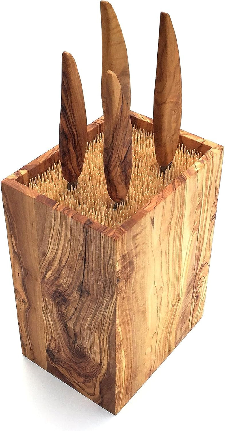 Messerblock squaremood Holzmesserständer Messerhalter handgemacht aus Olivenholz