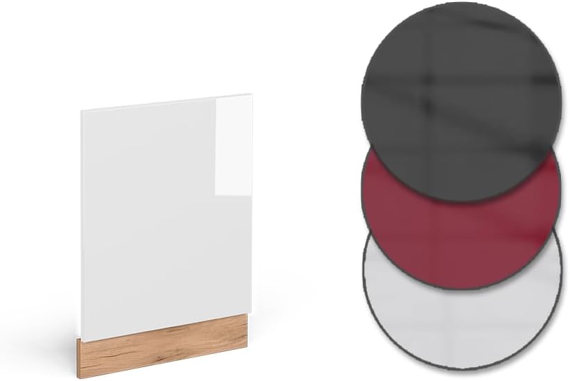Vicco Frontblende R-Line, Weiss Hochglanz/Goldkraft Eiche, 45 cm ohne Arbeitsplatte Weiss Hochglanz