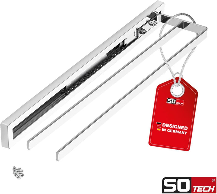 SO-TECH® Handtuchauszug Elegance Chrom 2-armig 415 mm eingeschoben, 715 mm ausgezogen Handtuchhalter
