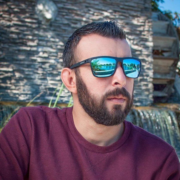 ZENOTTIC Sonnenbrille Herren Polarisiert Leichte TR90 Rahmen UV400 Schutz Quadrat Sonnenbrille C004