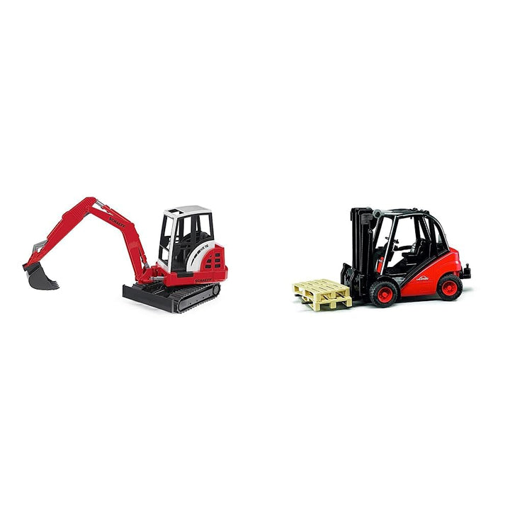 bruder 02432 - Schaeff HR16 Minibagger - 1:16 Baustelle Baufahrzeug Löffelbagger Arbeiter bworld Bau