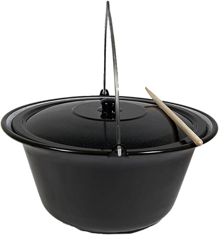 troph-e-shop Set Gulaschkessel Gulaschtopf 22 Liter Emaille + Deckel + Gratis Kochlöffel
