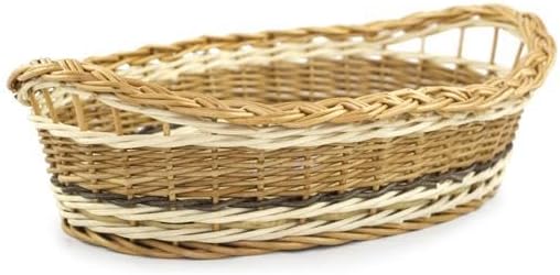Manufaktur Martinshof Frühstücks-Tablett oval (35 cm) LxBxH 35cm x 23cm x10cm Weide, geflochten; Trä