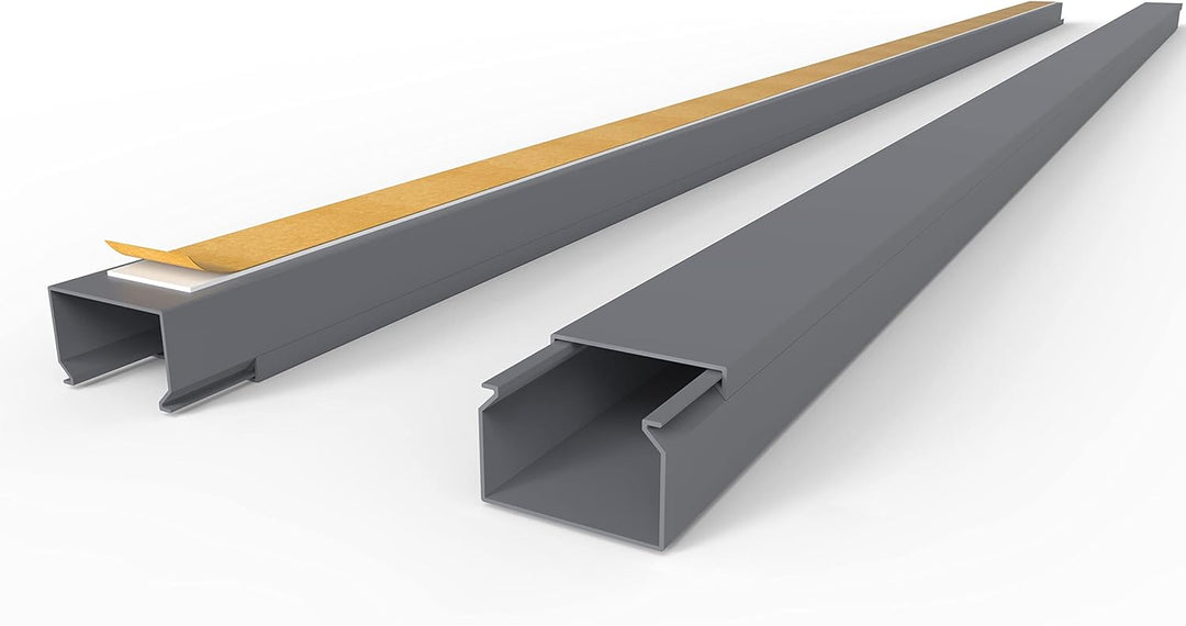 Kabelkanal Selbstklebend Pro mit Schaumklebeband, Kabelschacht 50m 30x20mm - 50x1m, Gray - Grau 50m