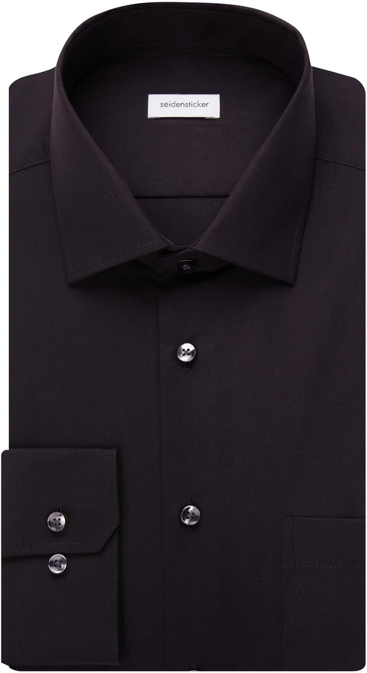 Seidensticker Herren Men Regular Longsleeve Cotton Business Shirt 38 Schwarz(001000), 38 Schwarz(001