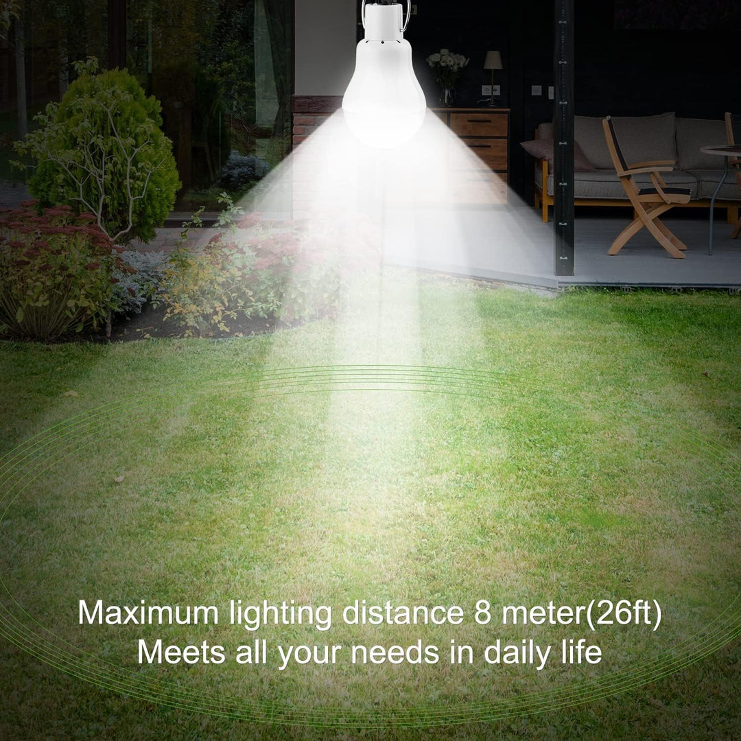 2 Stück Solar Glühbirne,TechKen Solarlampe LED Licht Tragbare Birne Solarlampen Lämpchen 3 W,3 m Lad