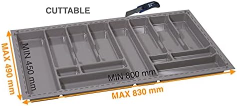 ALUSFERA Besteckkasten für Schubladen 90cm - Besteckeinsatz - Praktisch Schubladen Ordnungssystem -
