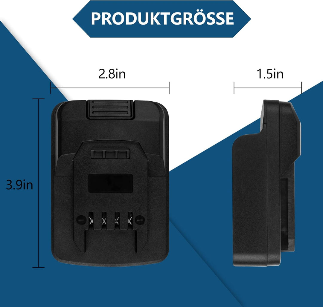 Adapter Konverter für Einhell 18V Li-Ion Akku auf Parkside 20V XTeam Li-Ion Elektrowerkzeug Akku (Ke