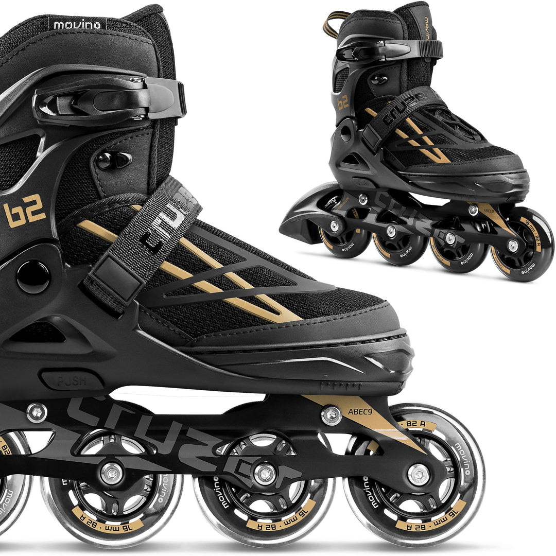 Movino Inline Skates Cruzer B2 Verstellbare Rollschuhe Damen Mädchen Jungen Inliner für Erwachsene m