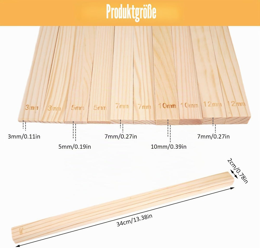 10 Stück Holzplatten Töpferwerkzeug, Töpferzubehör, 5 Grössen Töpferwerkzeuge 3/5/7/10/12mm Dicke Te