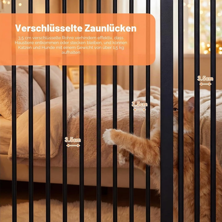 150CM Treppenschutzgitter hoch Absperrgitter Katze, Extra Hohes Katzengitter mit Automatisch Schlies