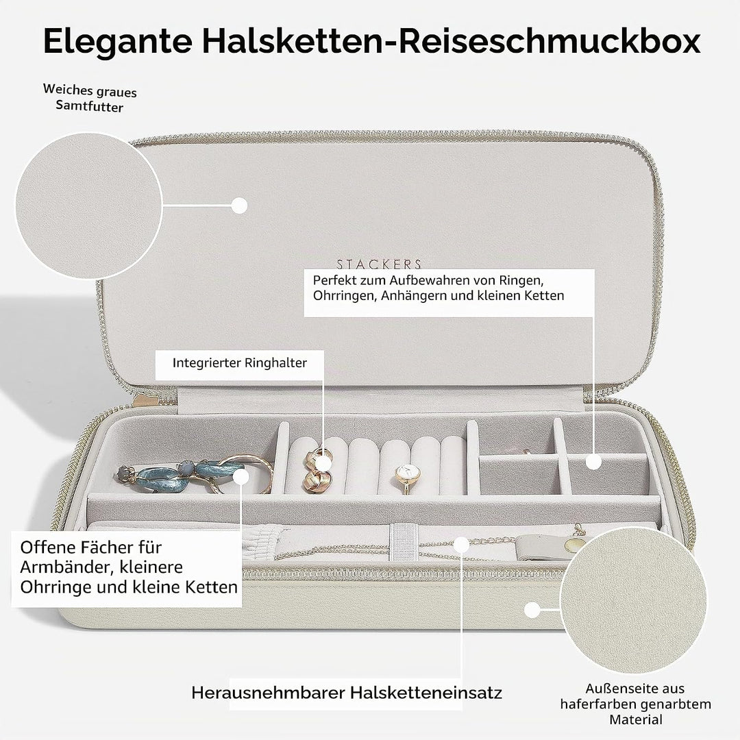 Stackers Sleek Necklace Oatmeal Travel Box